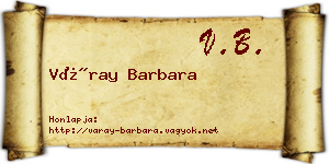 Váray Barbara névjegykártya
